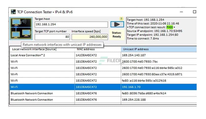 TCP Connection Tester 2.5.2.1