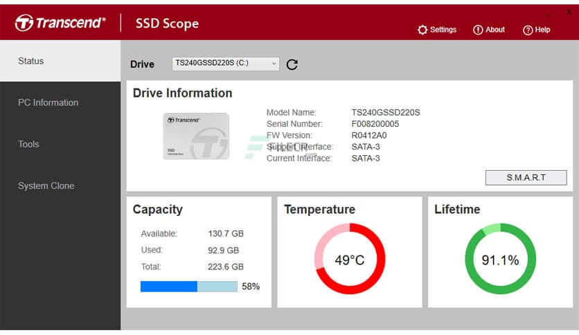Transcend SSD Scope 4.29