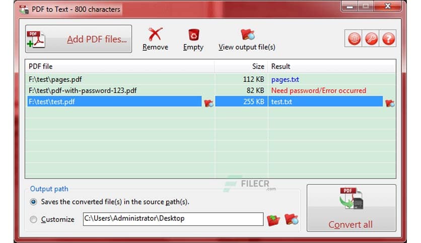TriSun PDF to Text 15.1 Build 076