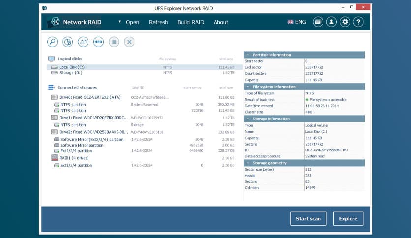 UFS Explorer Network RAID