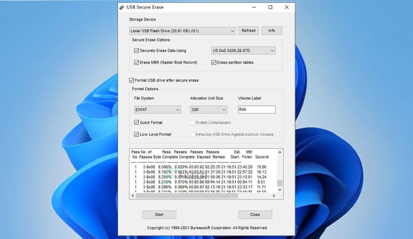 USB Secure Erase Pro 6.0