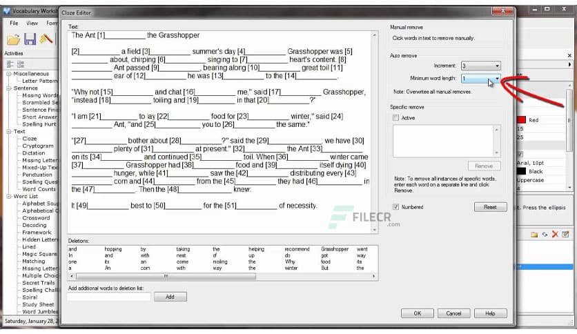 Vocabulary Worksheet Factory Professional / Enterprise 6.1.156.0