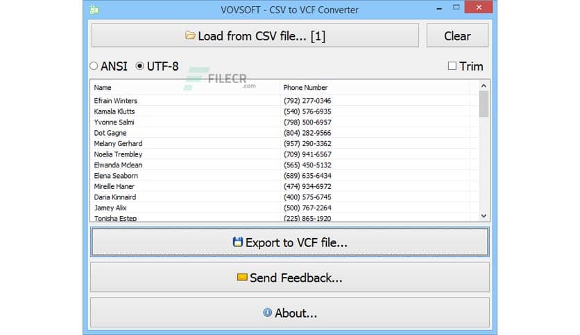 VovSoft CSV to VCF Converter 3.6