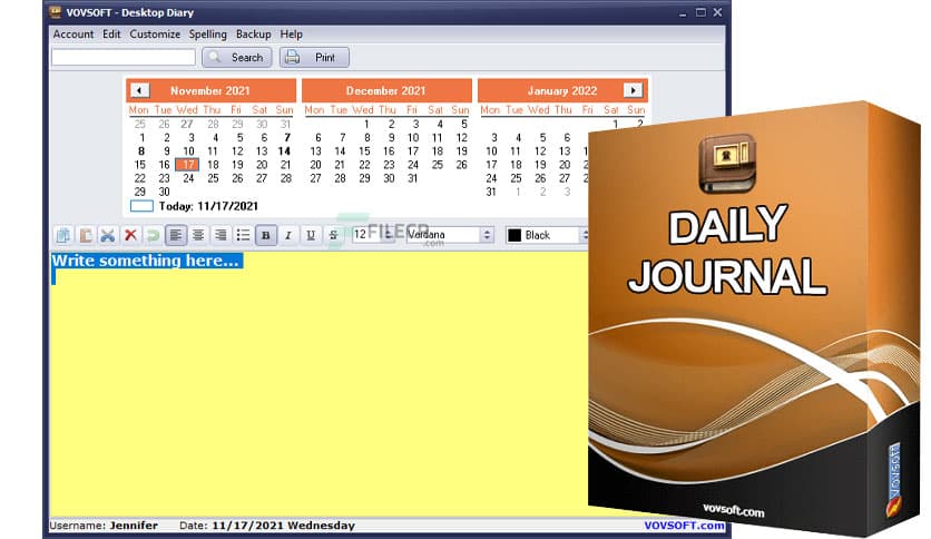 VovSoft Desktop Diary 3.0