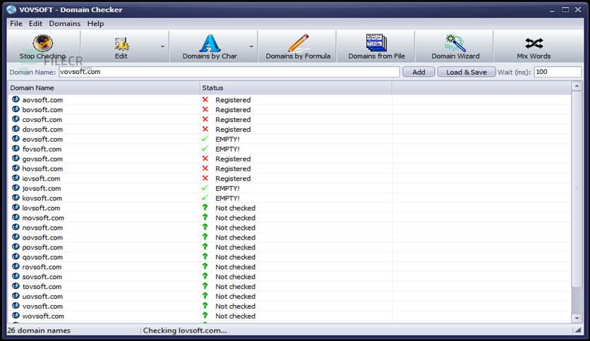 VovSoft Domain Checker 10.0