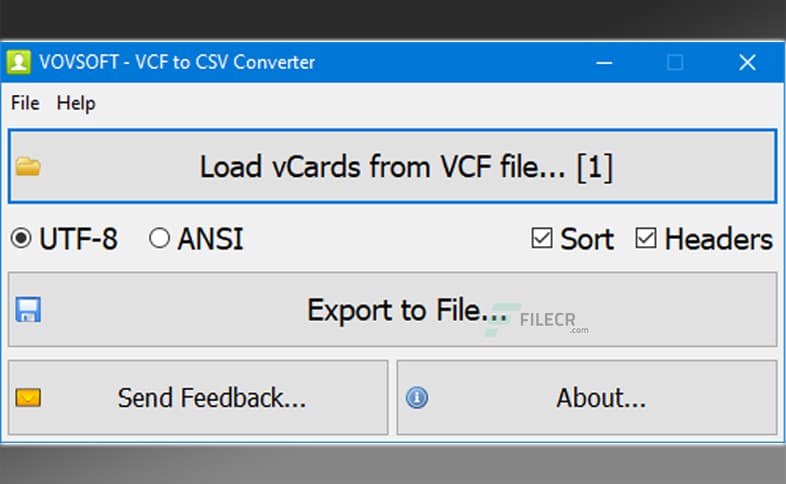 VovSoft VCF to CSV Converter 4.6