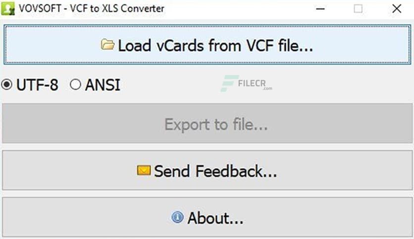 VovSoft VCF to XLS Converter 3.2