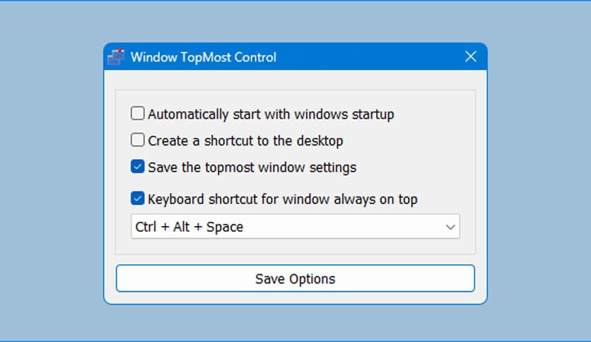 Window TopMost Control