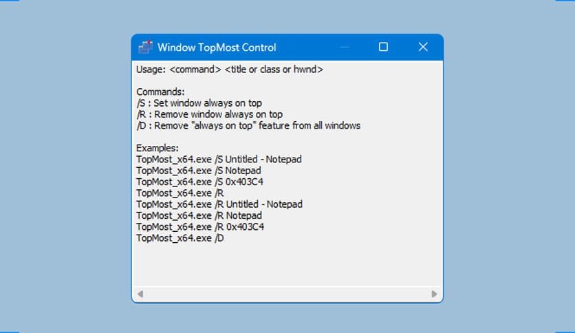 Window TopMost Control