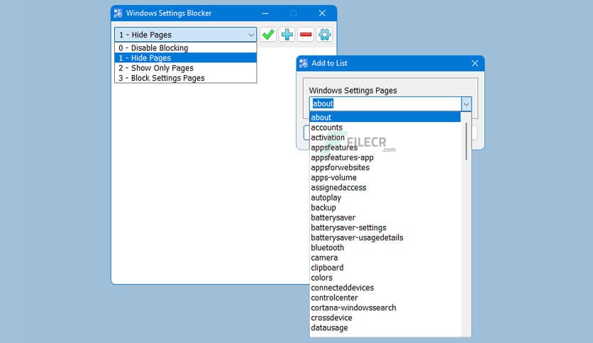 Windows Settings Blocker 1.2