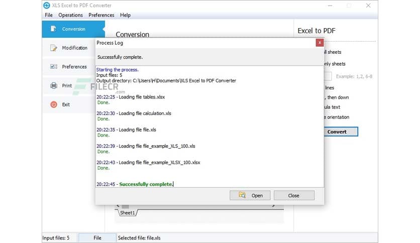 XLS Excel to PDF Converter 4.2