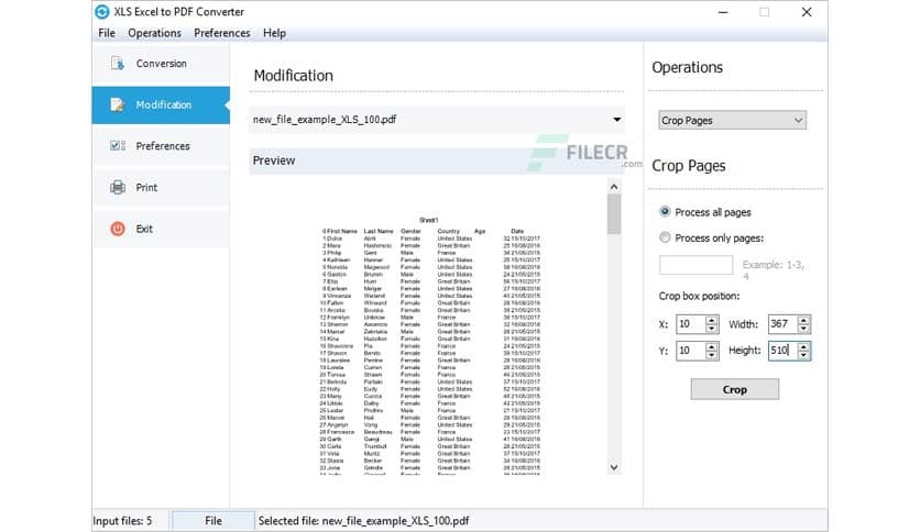 XLS Excel to PDF Converter 4.2