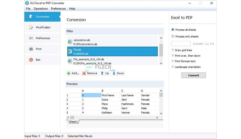 XLS Excel to PDF Converter 4.2