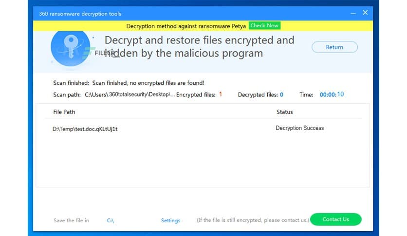 360 Ransomware Decryption Tool 1.0.0.1276