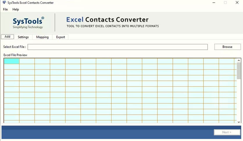 SysTools Excel Contacts Converter 4.0