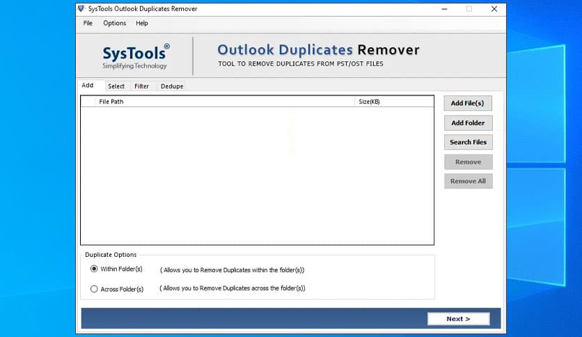 SysTools Outlook Duplicates Remover 5.2