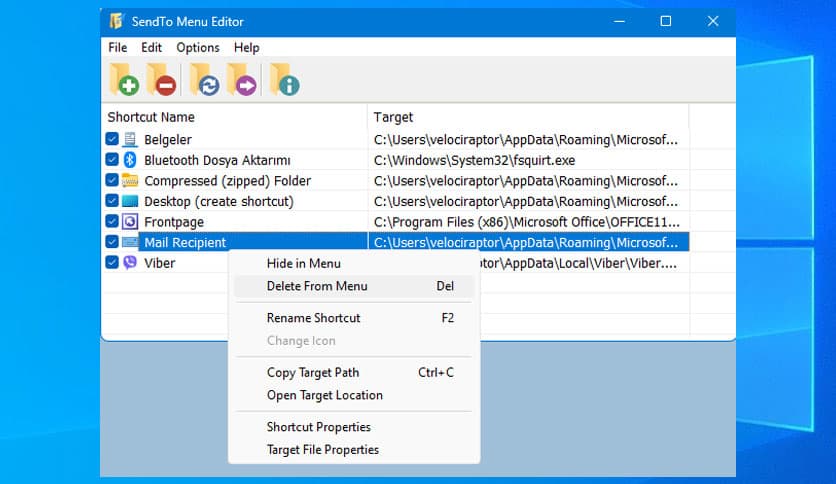 SendTo Menu Editor 1.3