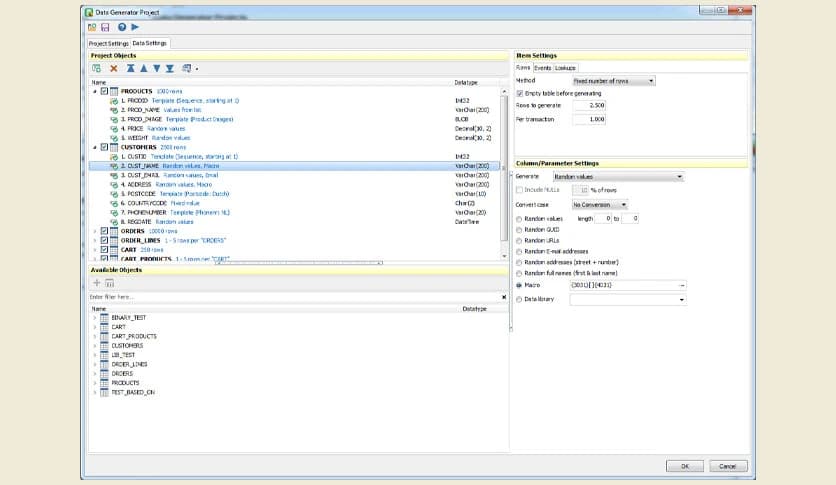 Upscene Advanced Data Generator