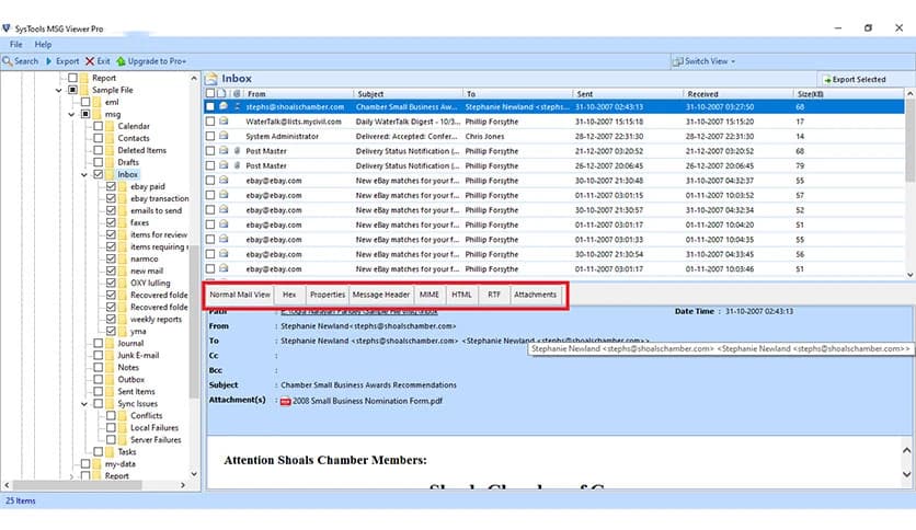 SysTools MSG Viewer Pro 6.2