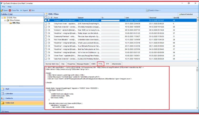 SysTools Windows Live Mail Converter 7.0
