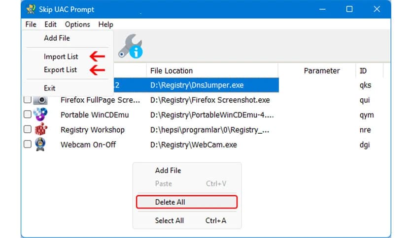 Sordum Skip UAC Prompt