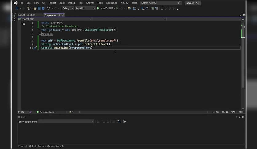 Extract Data from PDF C#