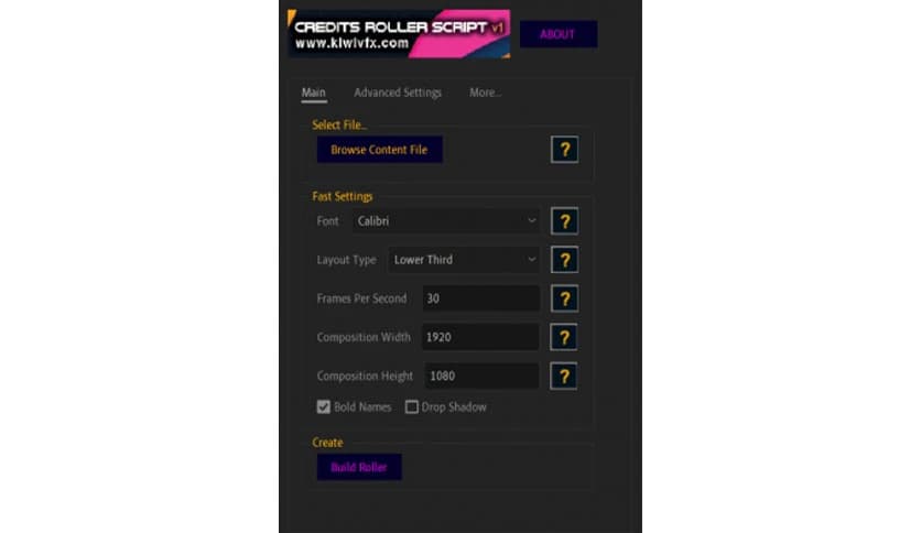 Aescripts Credits Roller 1.2.3 for After Effects