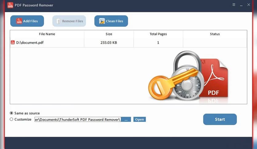 ThunderSoft PDF Password Remover 3.6.8