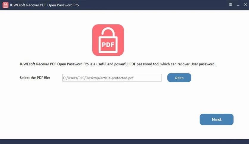 IUWEsoft Recover PDF Open Password Pro 13.8.0