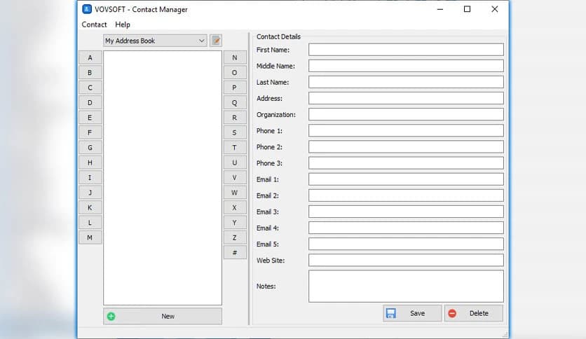 Vovsoft Contact Manager 2.0.0