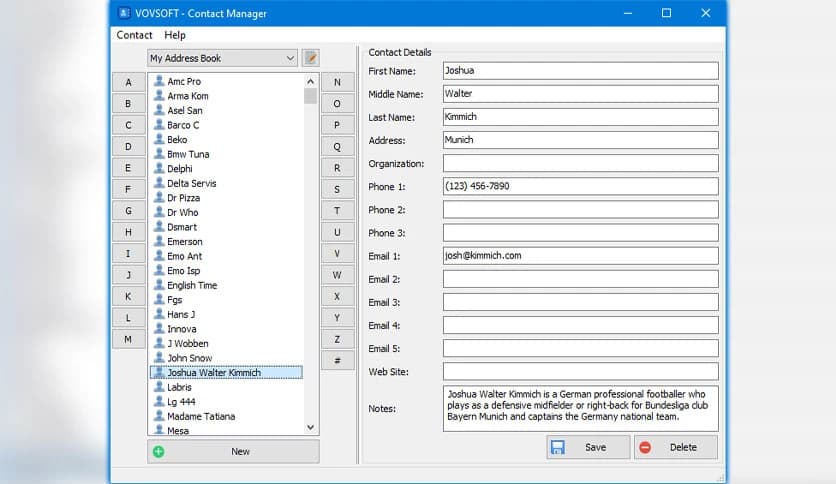 Vovsoft Contact Manager 2.0.0