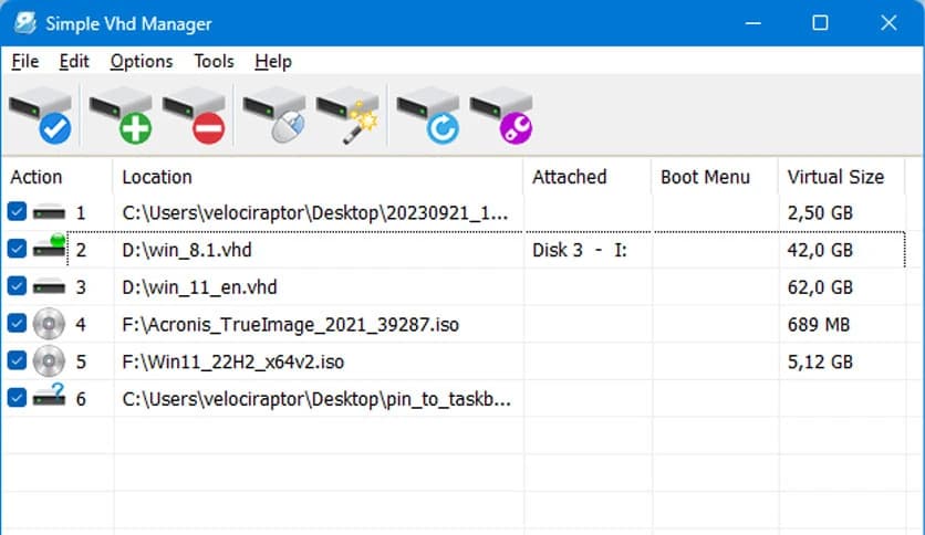 Sordum Simple VHD Manager 1.5