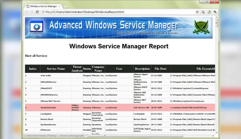 SecurityXploded Advanced Windows Service Manager