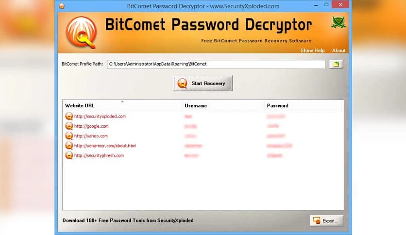 BitComet Password Decryptor