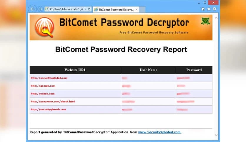 BitComet Password Decryptor