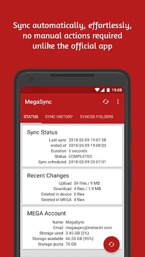 Autosync for MEGA – MegaSync 7.2.0