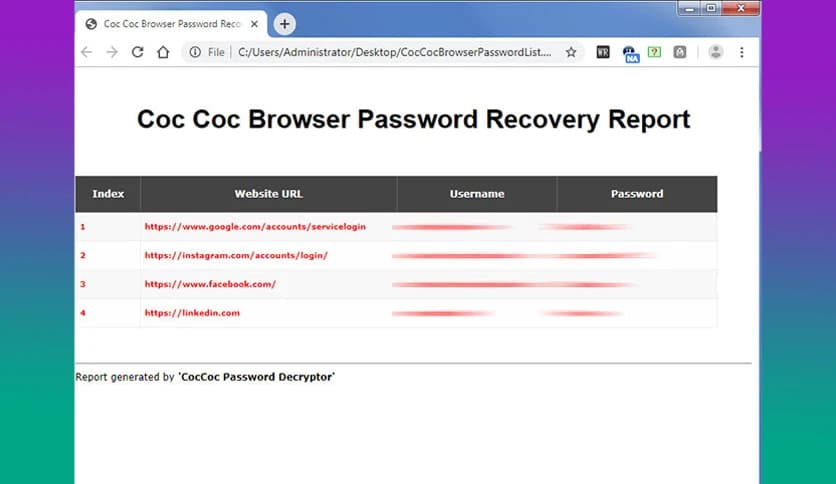 Coc Coc Password Decryptor