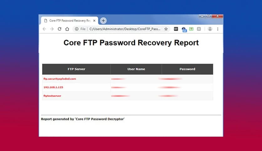 Core FTP Password Decryptor