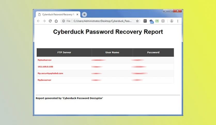 Cyberduck Password Decryptor