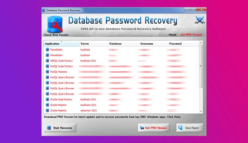 Database Password Recovery
