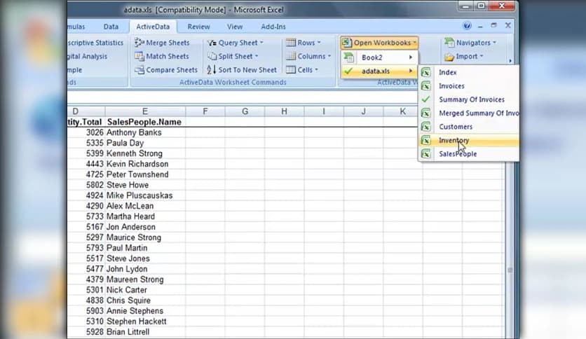 ActiveData For Excel 5.0.508