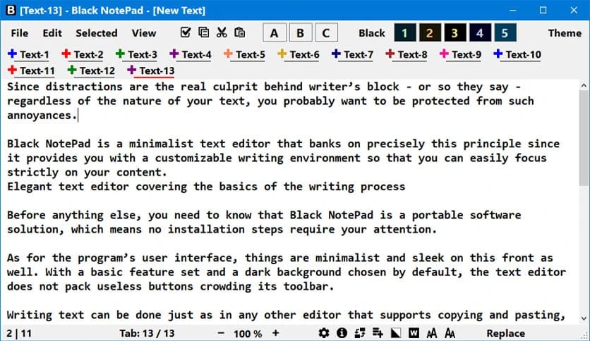 WinTools Black NotePad 2.3.2.30