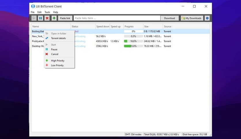 LIII BitTorrent Client 0.1.1.20