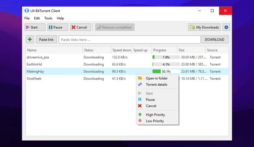 LIII BitTorrent Client 0.1.1.20