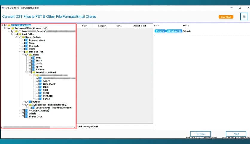 MigrateEmails OST to PST Converter