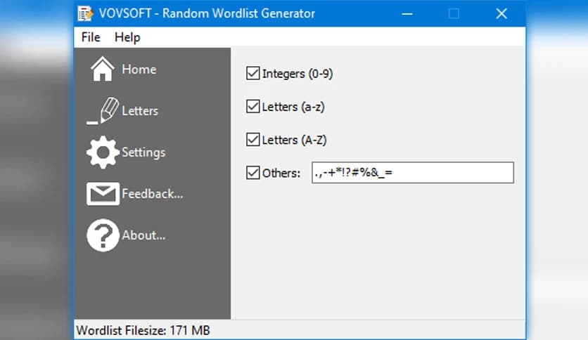 VovSoft Random Wordlist Generator 1.3