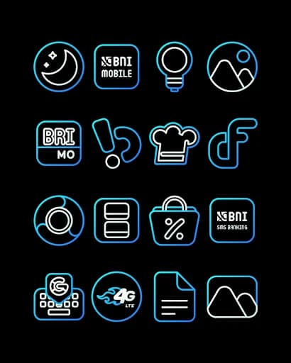 AquaLine Blue – Icon Pack 58