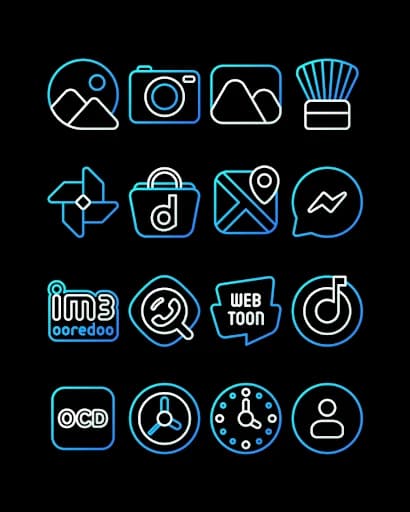 AquaLine Blue – Icon Pack 58