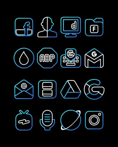 AquaLine Blue – Icon Pack 58