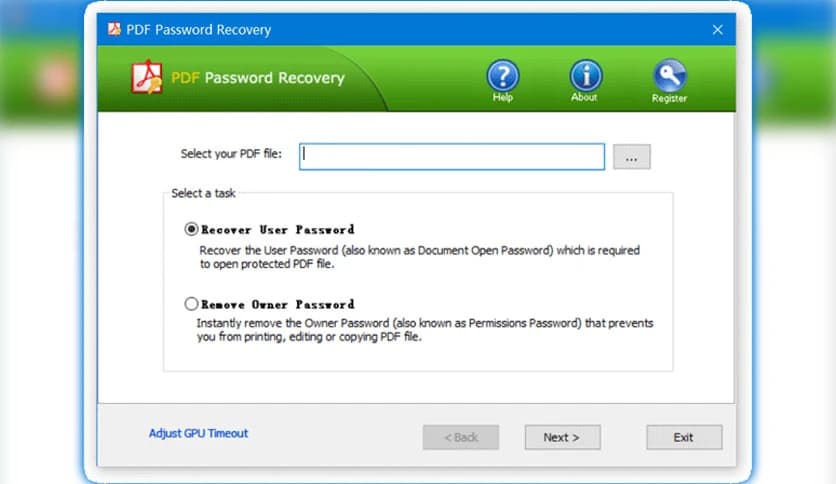 Top Password PDF Password Recovery 2.50